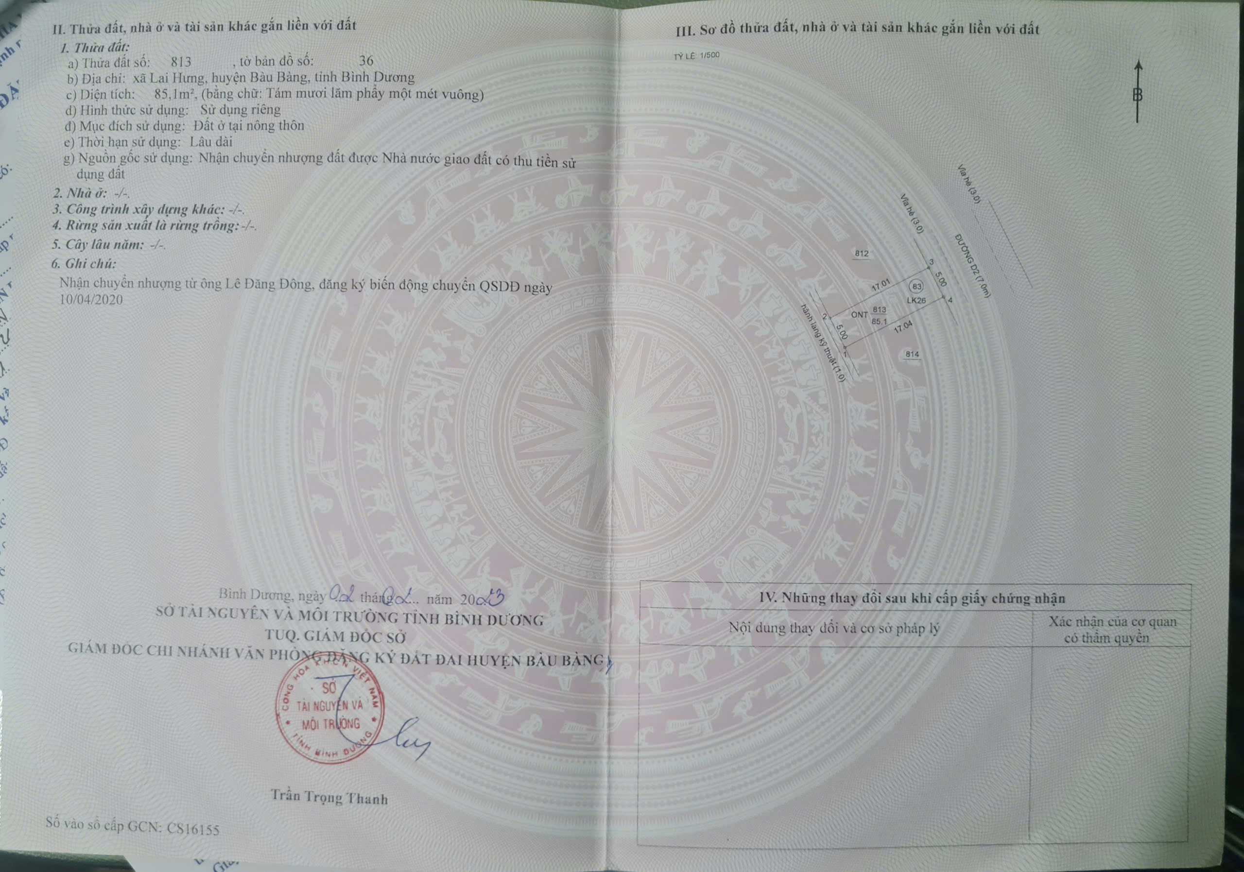 LÔ ĐẤT CHÍNH CHỦ TẠI KHU NAM LONG T.A.T,
